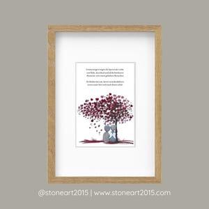 Trauergeschenk Steinbild mit Spruch handgefertigt Erinnerung Trost Geschenkidee