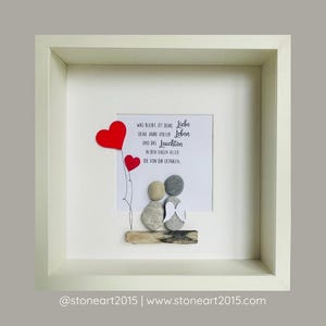 Rouwgeschenk stenen schilderij "Wat overblijft is jouw liefde..."
