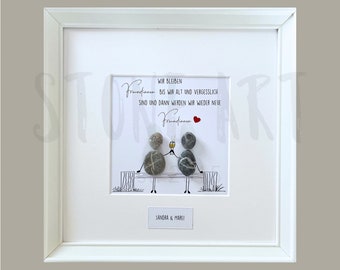 Stone picture We will remain friends until we are old and forgetful... Bench personalized gift