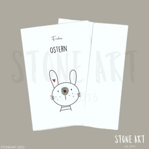 Carte de Pâques « Joyeuses Pâques » - Mini image en pierre avec enveloppe