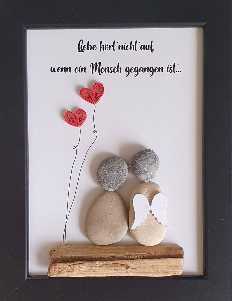 Steinbild Trauer Liebe hört nicht auf wenn ein Mensch Etsy.de