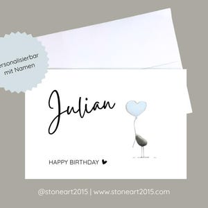 Karta urodzinowa personalizowana z imieniem minimalistyczna kartka z życzeniami WSZYSTKIEGO NAJLEPSZEGO z kamiennym obrazkiem kartka urodzinowa pocztówka koperta