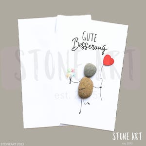 Carte de prompt rétablissement - mini image en pierre avec enveloppe