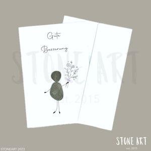 Genesungskarte "Gute Besserung" - Mini Steinbild mit Umschlag