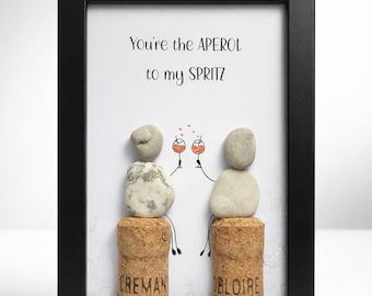 Aperol Gift Pebble Art „You're the Aperol to my Spritz" • Gift Best Friend • Wine Gift • Birthday Gift • Handmade Stone Art