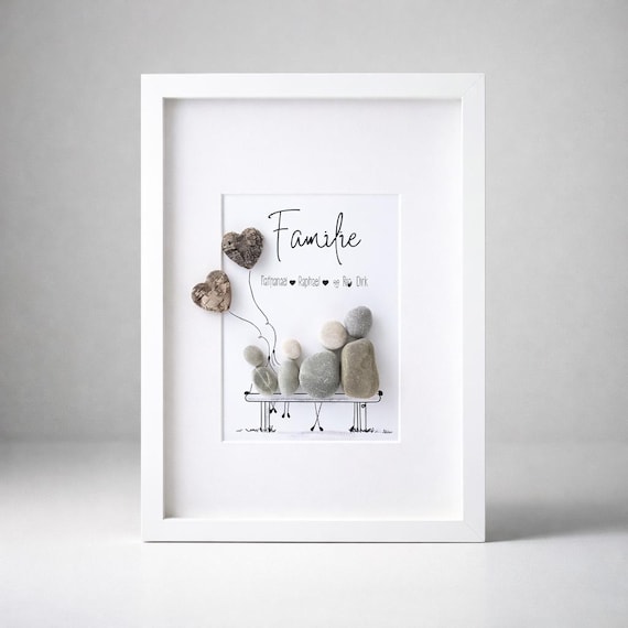 Family Stone Picture • Family Picture • Handmade Family Gift With