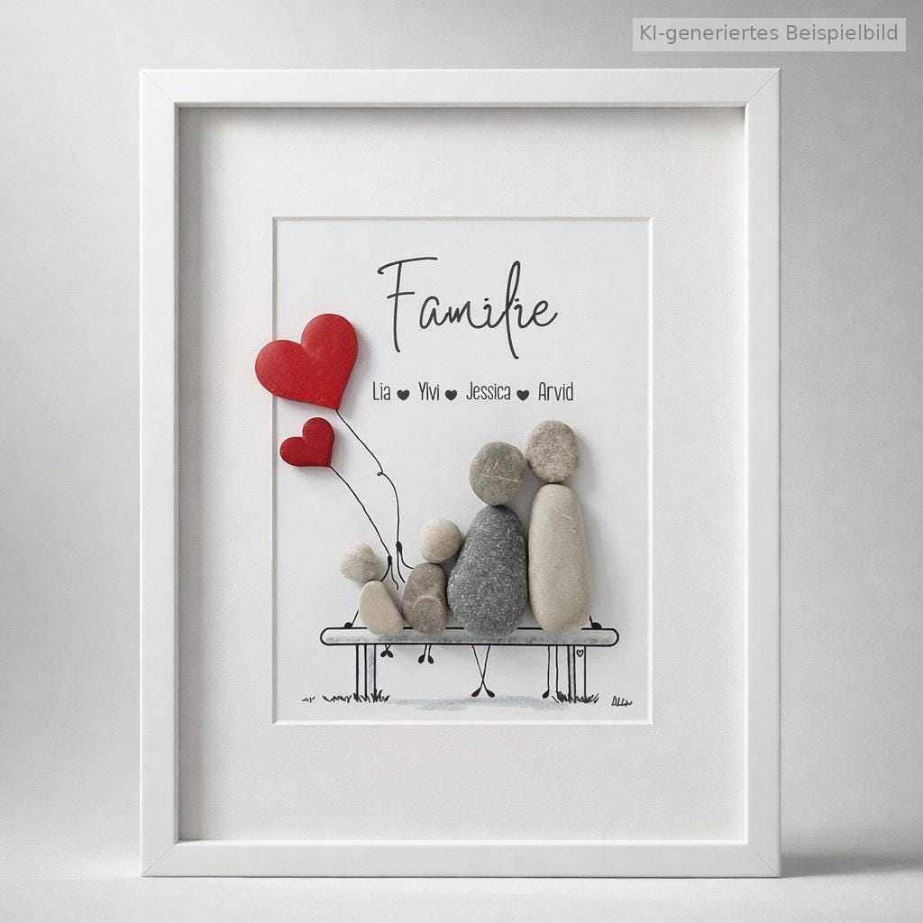 Family Stone Picture • Family Picture • Handmade Family Gift With
