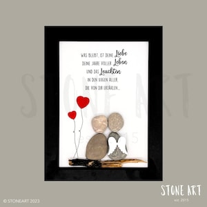 Image de pierre cadeau de deuil "Ce qui reste, c'est ton amour..."
