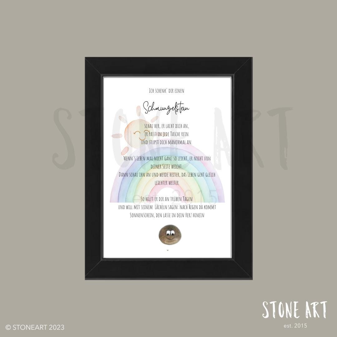 Handmade Smile Stone Picture – Encourager & Comforter – Gift