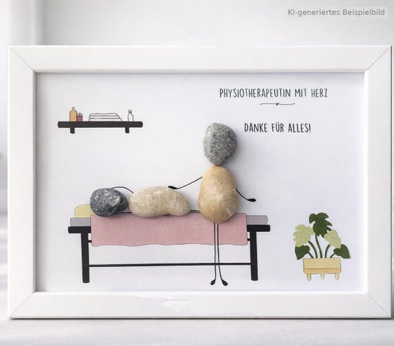 Steinbild Physiotherapie · Geschenk für Physiotherapeutin oder Physiotherapeut · Dankeschön für die Praxis · handgemacht in München
