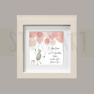Süßes Geburtstagsgeschenk Steinbild personalisierbar mit jeder Jahreszahl