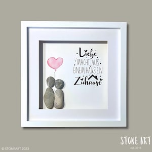 Immagine di pietra • L&#39;amore rende una casa un focolare • Regalo di inaugurazione della casa • Regalo di inaugurazione della casa • Regalo di costruzione della casa • Regalo di inaugurazione della casa