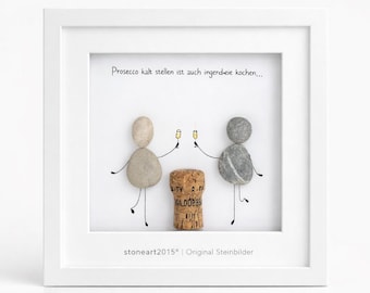 Stone picture · Chilling Prosecco is also a kind of cooking · Fun gift for wine lovers, personalized