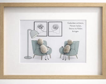 Steinbild • Geschenk Psychologin • Geschenk für Therapeuten • Geschenk zur Praxiseröffnung • Danke an Psychologin • Danke an Psychologen