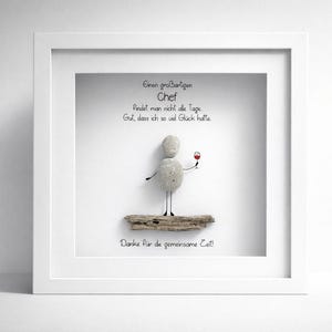 Steinbild Chef Abschied • Lustiges Geschenk Chefin • Geschenk zur Rente • handgemacht