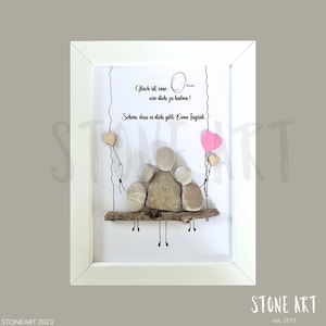 Süsses Geschenk für Oma Opa zum Geburtstag - Steinbild personalisierbar