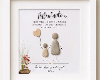 Stone image of godmother · confidante · protector · encourager · christening gift · also for godfather · handmade