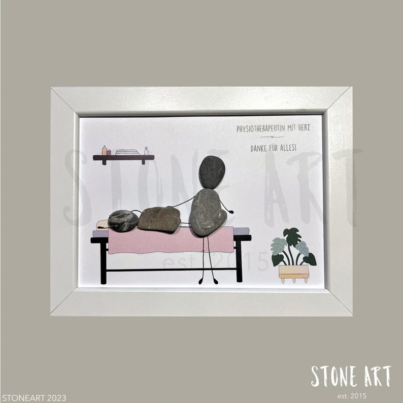 Physiotherapy stone picture gift for physiotherapist Say thank you to physiotherapist Physiotherapeutin