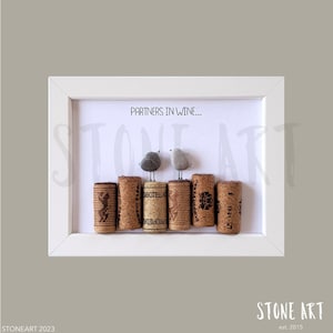 Wein Geschenk Steinbild „Partners in wine“
