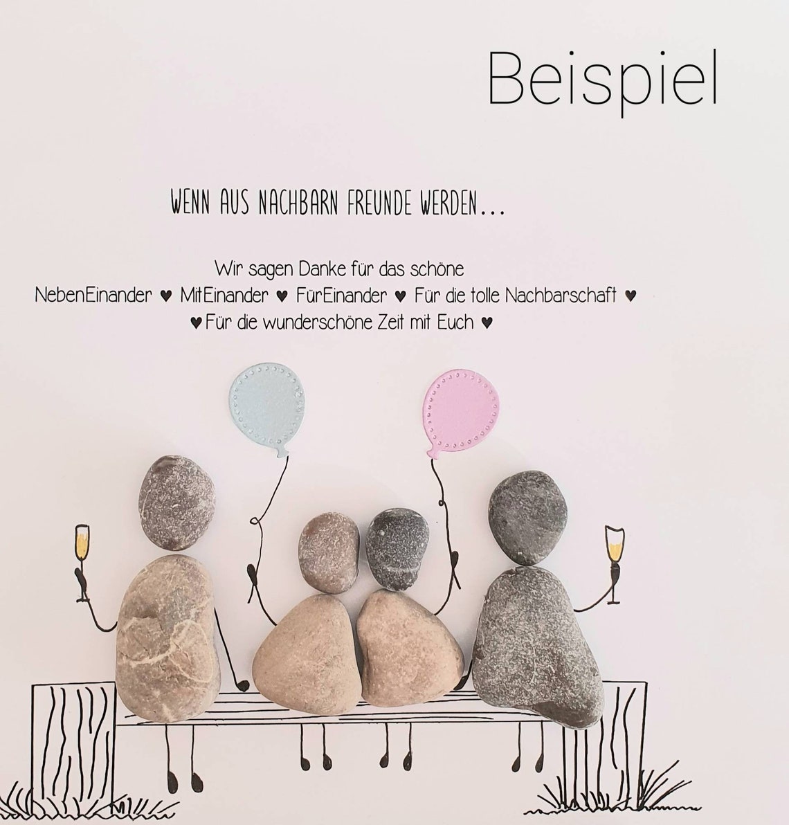 Geschenk beste Nachbarin Danke Nachbar Steinbild Etsy