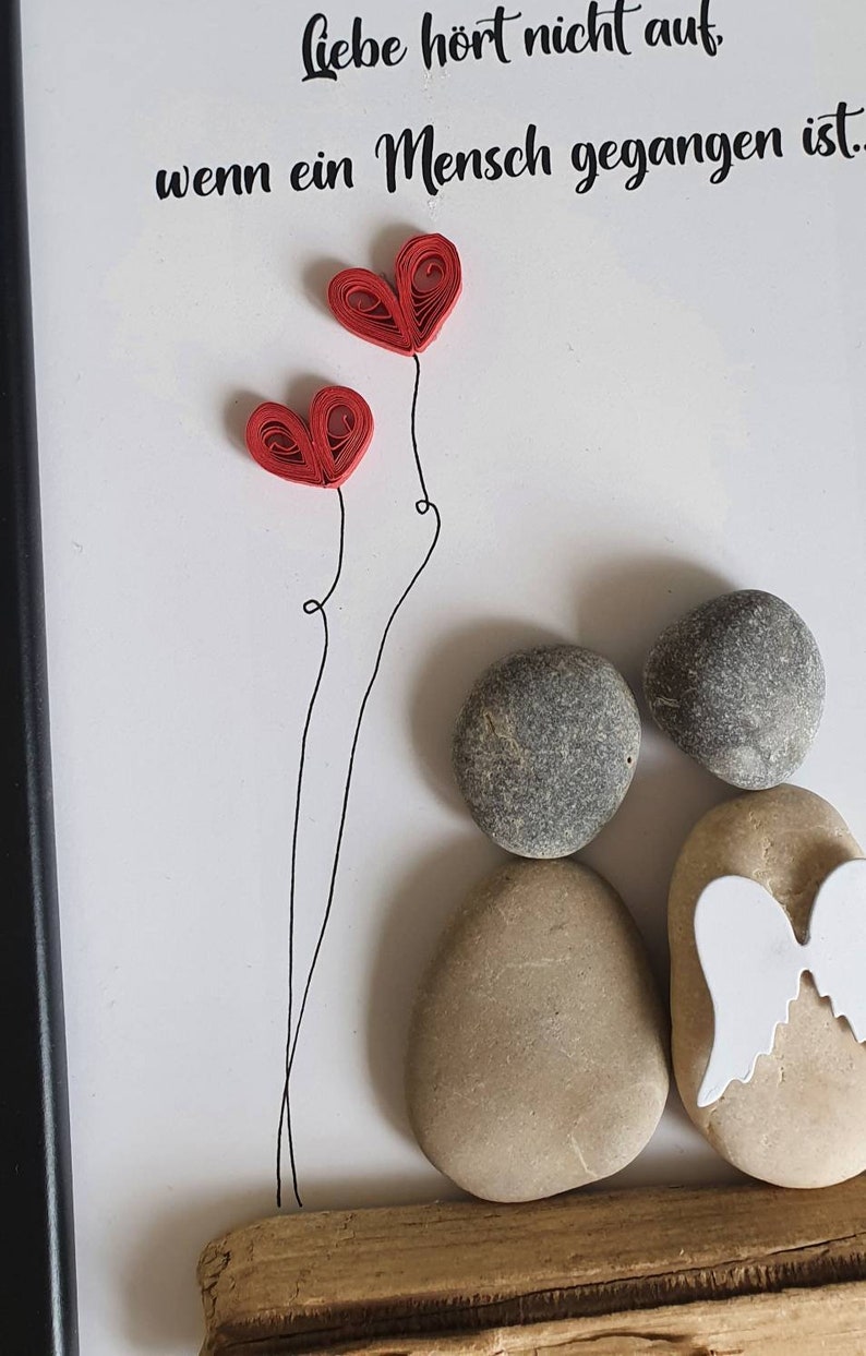 Steinbild Trauer Liebe hört nicht auf wenn ein Mensch Etsy.de