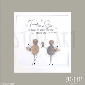 Personalized stone picture “Friends are like stars” – A special birthday gift for your best friend