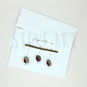Kerstkaart "Jingle all the way" - Mini stenen plaatje met envelop