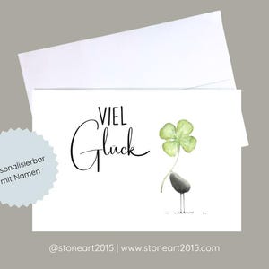 Carte de félicitations "Bonne chance" Mini image en pierre porte-bonheur faite à la main petit cadeau pour les examens, les changements d'emploi ou l'inscription à l'école