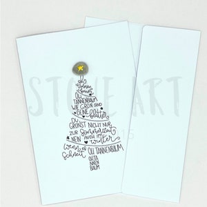 Tarjeta de Navidad "Oh árbol de Navidad" - mini imagen de piedra con sobre