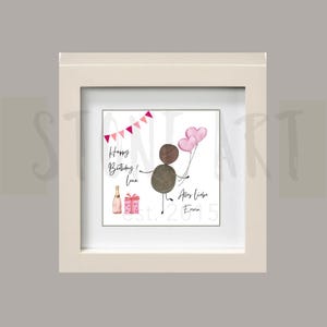 Süßes Geburtstagsgeschenk- Steinbild „Happy Birthday“ personalisierbar