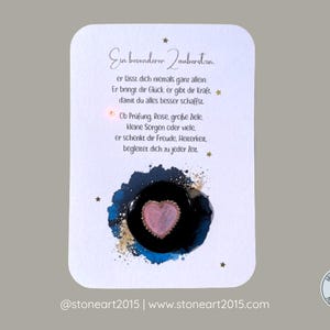 Steinkarte Zauberstein Glücksstein Karte Geschenk Handgemalt Geschenkidee Spruch DIN A6 Handgemacht  Mutmacher Freundschaft Einschulung
