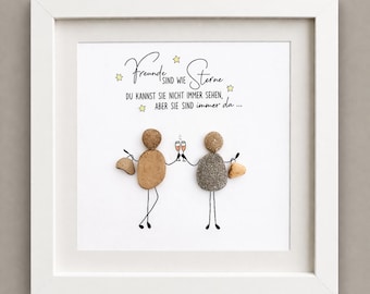Stone picture of friendship · Friends are like stars · Gift for best friend · Birthday of girlfriend/sister · Personalized · Handmade