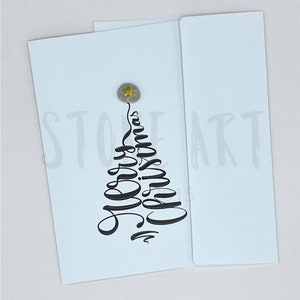 Biglietto di Natale "Buon Natale" - Mini quadro in pietra con busta