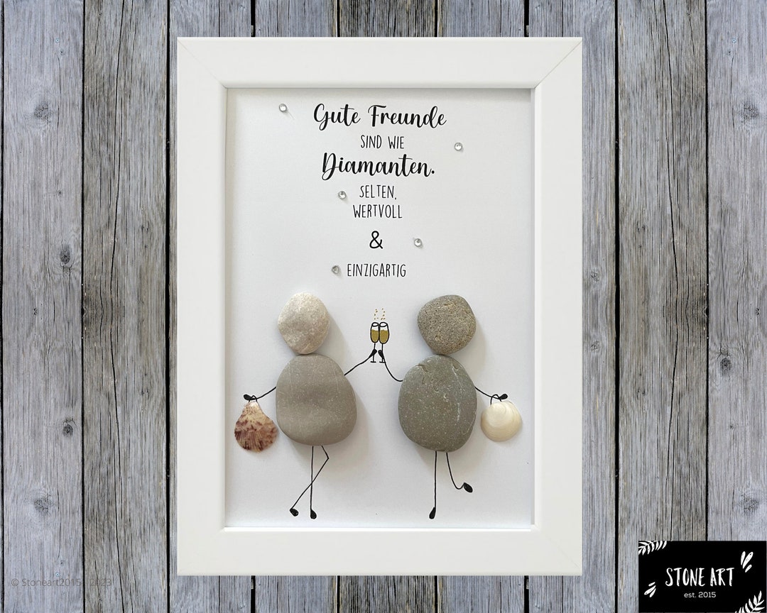 Steinbild Gute Freunde sind wie Diamanten Etsy.de