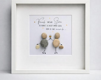 Stone picture of friendship · Friends are like stars · Gift for best friend · Birthday of girlfriend/sister · Personalized · Handmade