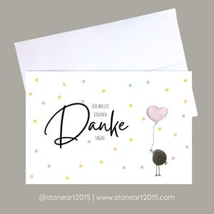 Dankeskarte „Ich wollte einfach Danke sagen“ - Danksagung Danke sagen Dankeschön Geschenk Mini Steinbild mit Unschlag