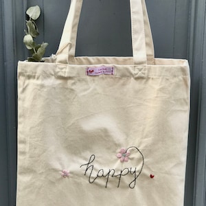 Embroidered cotton totebag , summer totebag, shopping bag, embroidered canvas bag, embroidered totebag, bag, fashioning bag image 6