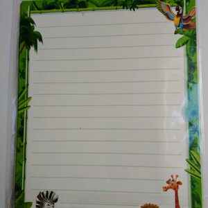Stationery Set, Lined Paper Envelope Sets, Jungle Themed Stationary, Monkey Note, Drawing Papers, Doodling, DIY Crafting, Zebra Letter Set image 2