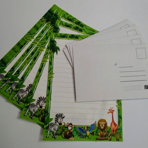 Stationery Set, Lined Paper Envelope Sets, Jungle Themed Stationary, Monkey Note, Drawing Papers, Doodling, DIY Crafting, Zebra Letter Set image 3