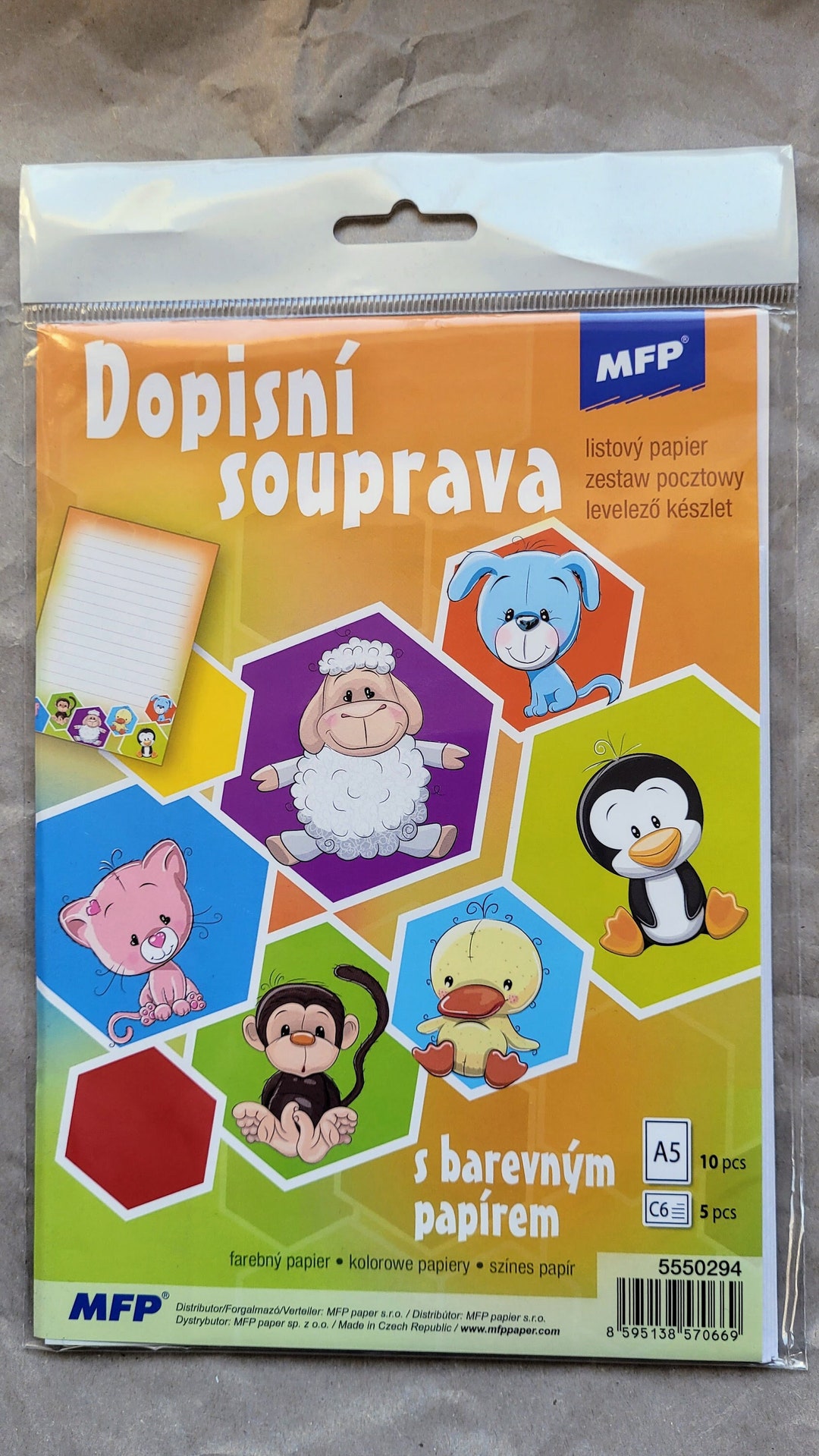 Animal Stationery Set in Fluffy Box