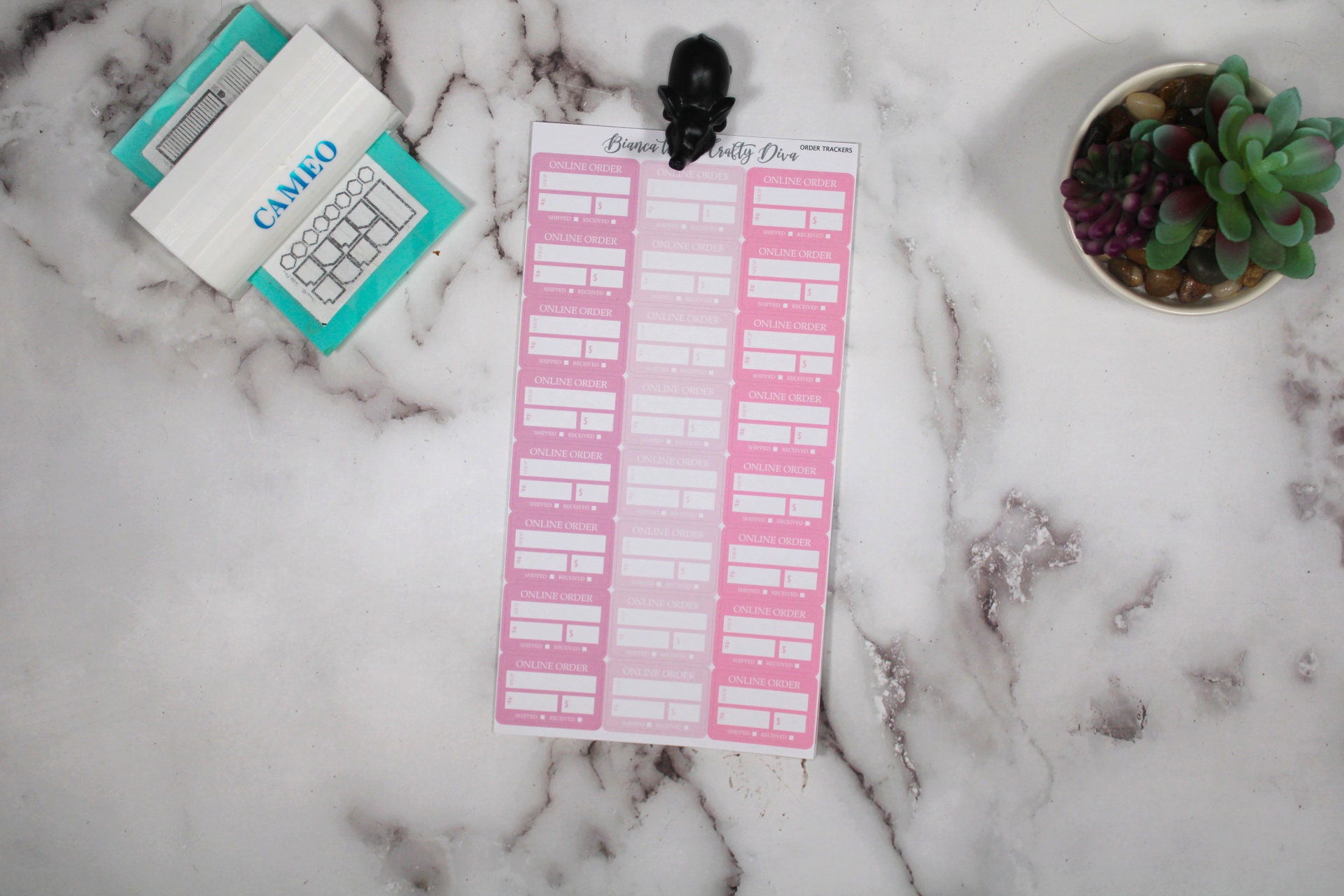 Pink Order Tracker Planner Sticker Set - Etsy
