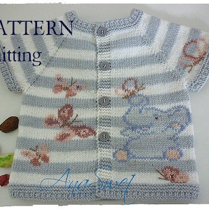 PDF KNITTING PATTERN  Elephant and Butterflies Sizes: 6-12months/12-18months/2years