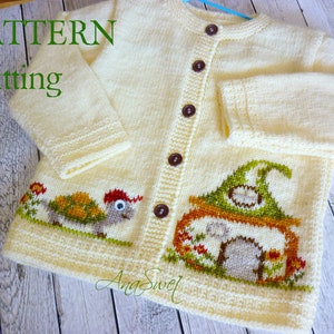 PDF Knitting pattern girl cardigan The little Turtle P102