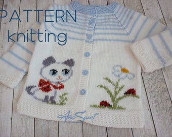 PDF KNITTING PATTERN. Ladybirds and kitten P123