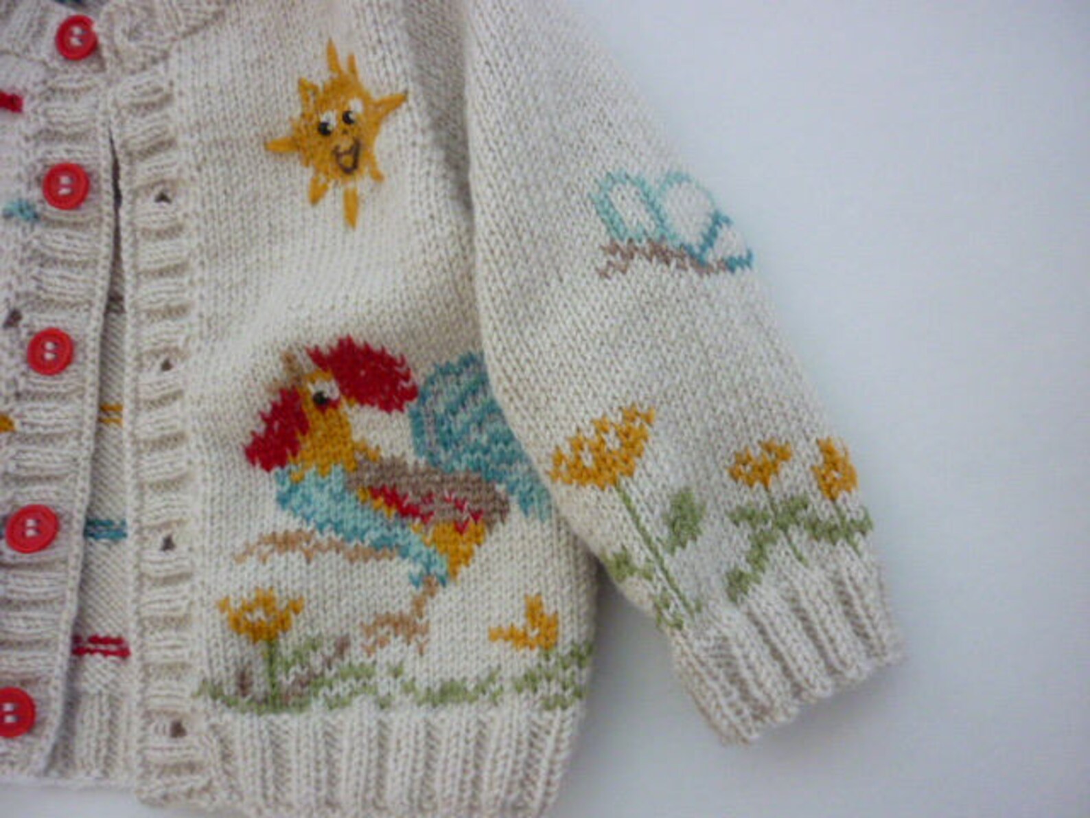 Hand knit baby cardigan Easter.Unisex baby cardian. Etsy