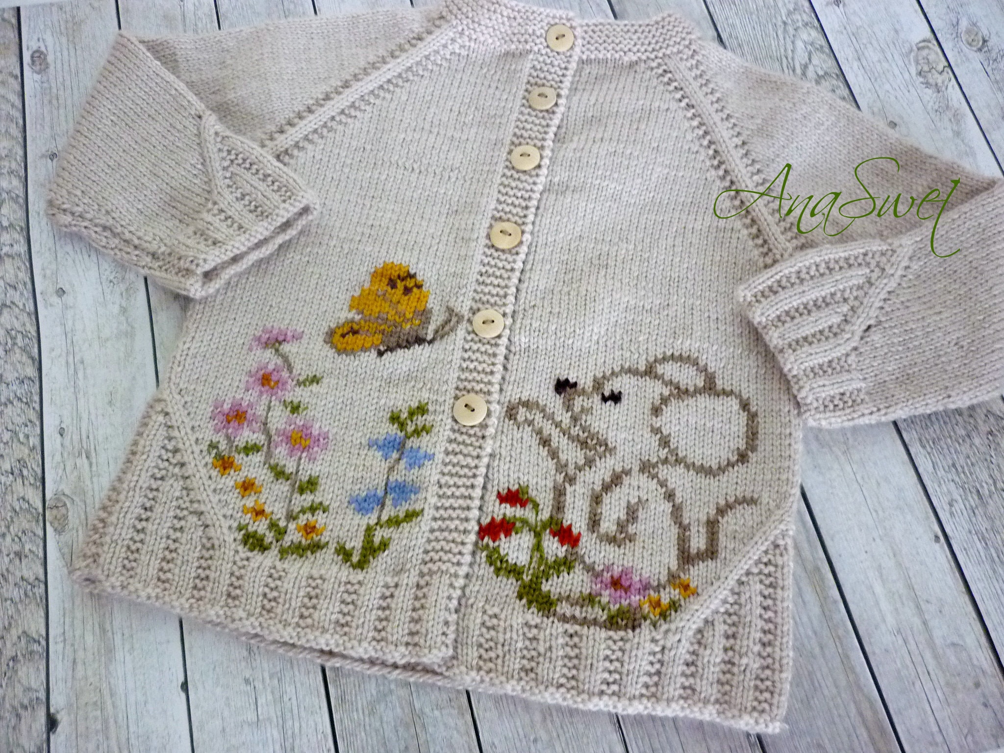 Autumn Arrival Baby Girls Comfortable Butterfly-bows Pattern Knitted Long Sleeves Cardigan