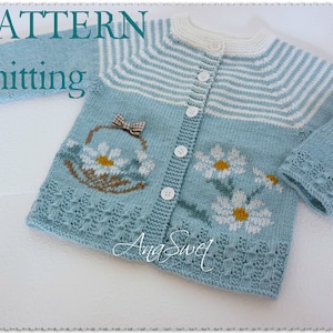 PDF Knitting pattern baby cardigan Daisies.P099