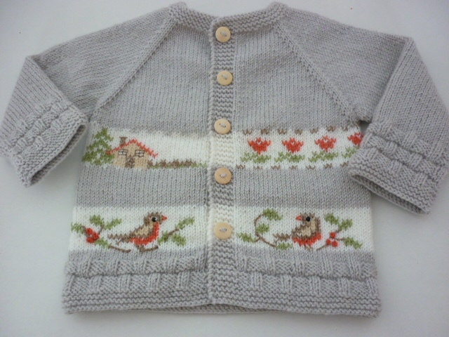 PDF Knitting Pattern Cardigan With Birds POO2 - Etsy