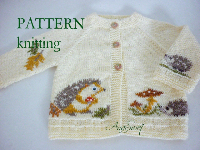 PDF Knitting pattern The Hedgehogs P059. Pattern in English. Sizes: 6 -12 months /12-18 months/ 2years/3-4 years