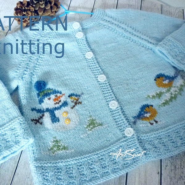 PDF KNITTING PATTERN.The Birds and Snow P128